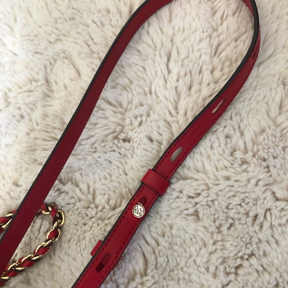 Michael Kors Red and Brown Carmen Satchel with Gold Hardware - Picture 5 of 10